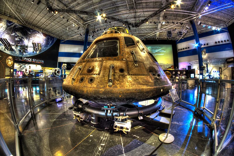 The Apollo 11 Command Module "Columbia" on display at Space Center Houston