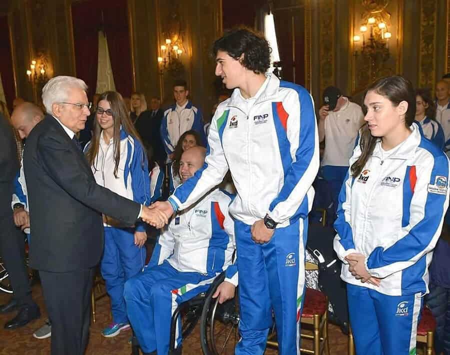 Welcoming by the President of the Italian Republic Sergio Mattarella and by the Minister of Youth Policies and Sports